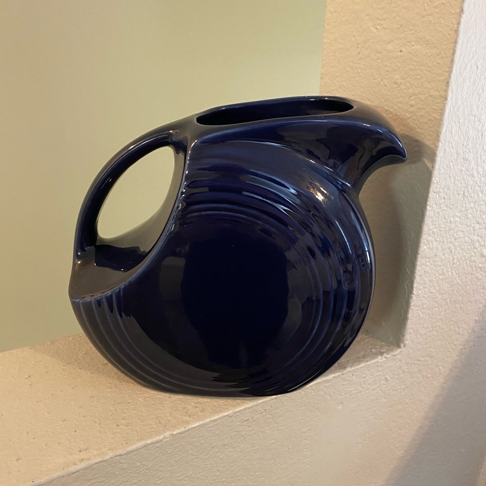 Fiesta.  Navy Blue Decorative Pitcher Vase. USA. Excellent Condition.